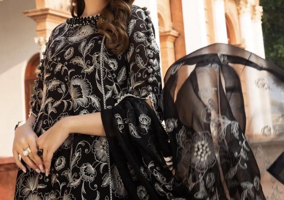 Grace S388 -Embroided 3pc lawn dress with embroidered chiffon dupatta.