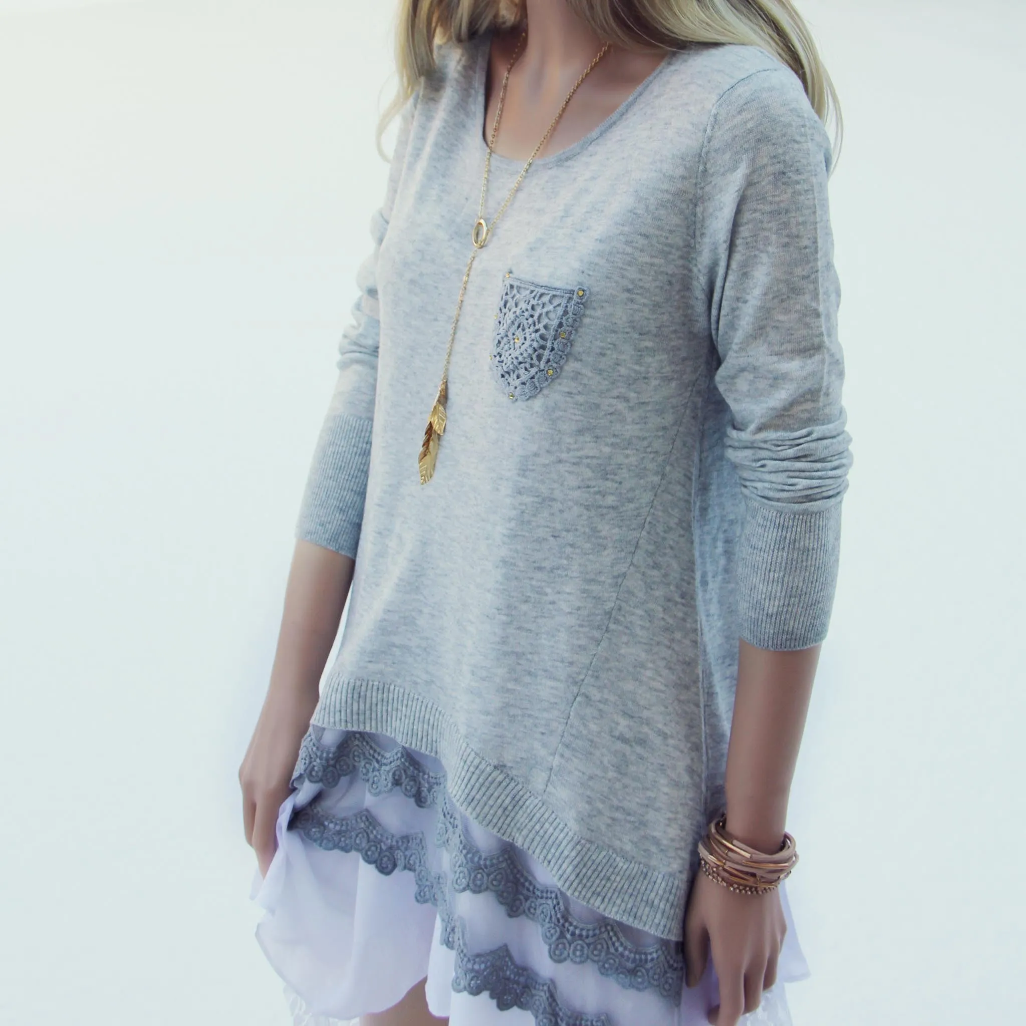Heathered Lace Sweater