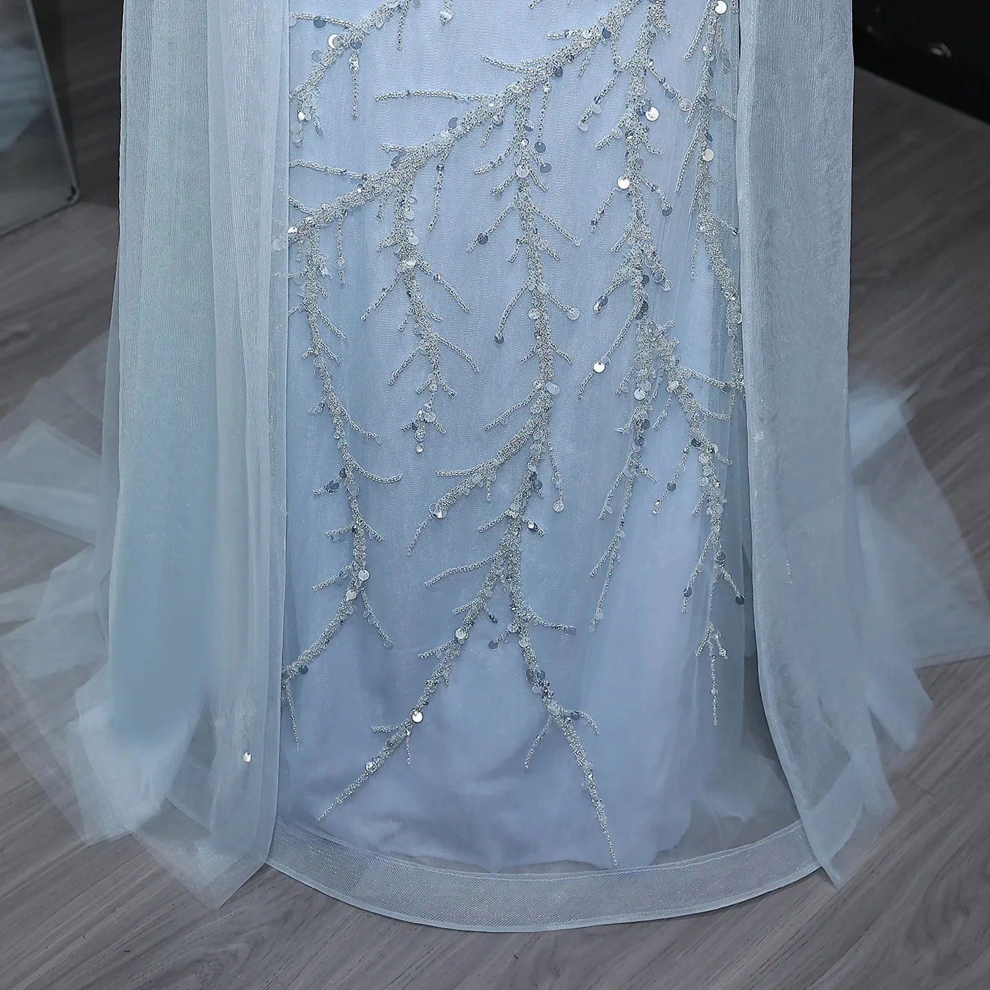HELEN Luxury Beaded Evening Gowns with Overskirt