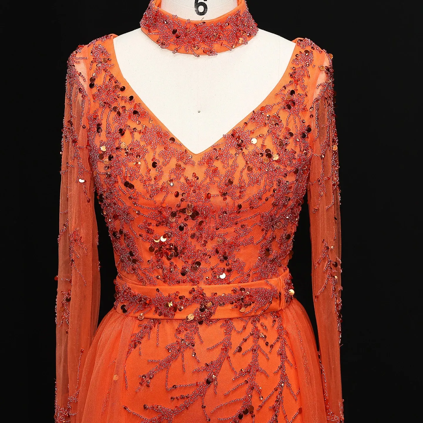 HELEN Luxury Beaded Evening Gowns with Overskirt