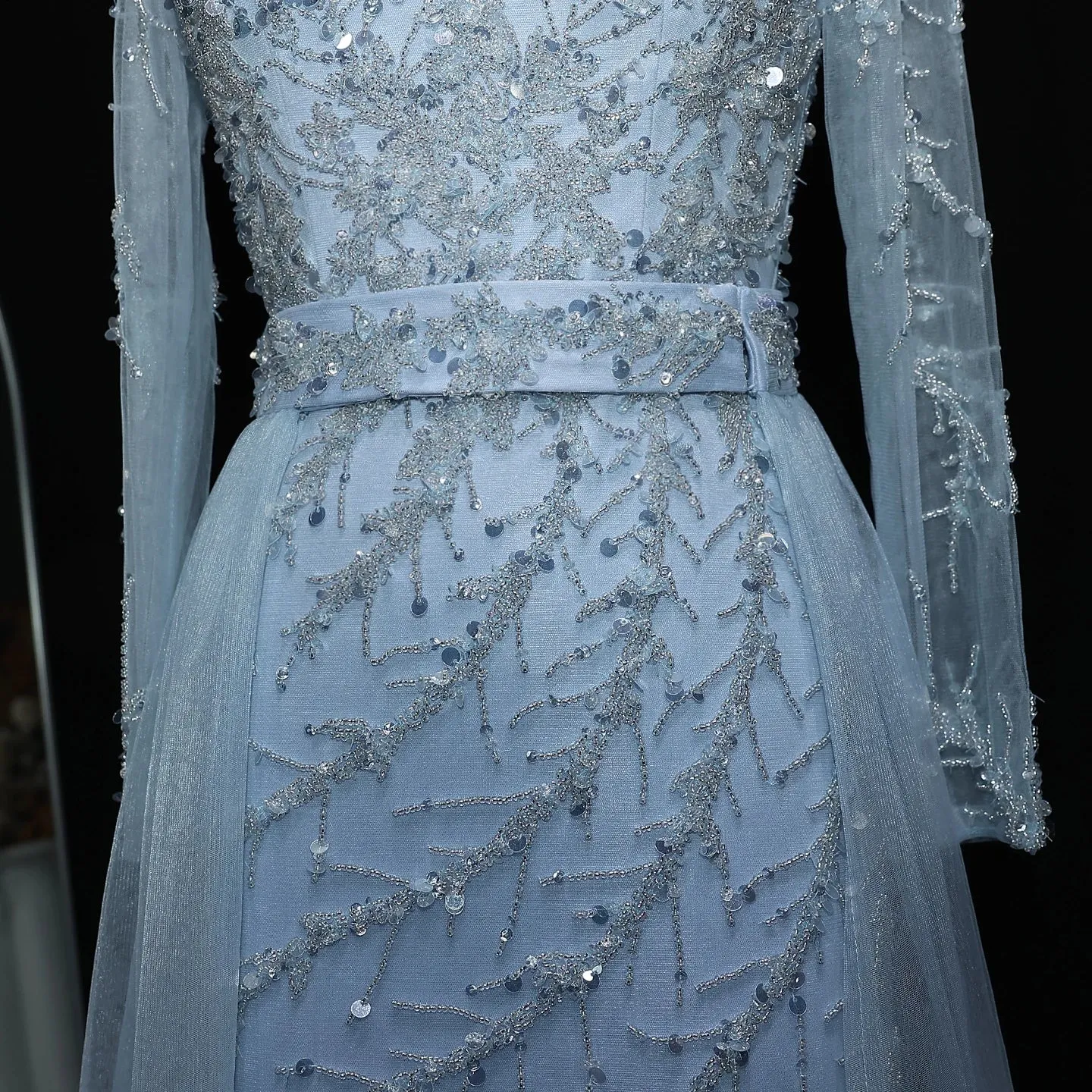 HELEN Luxury Beaded Evening Gowns with Overskirt