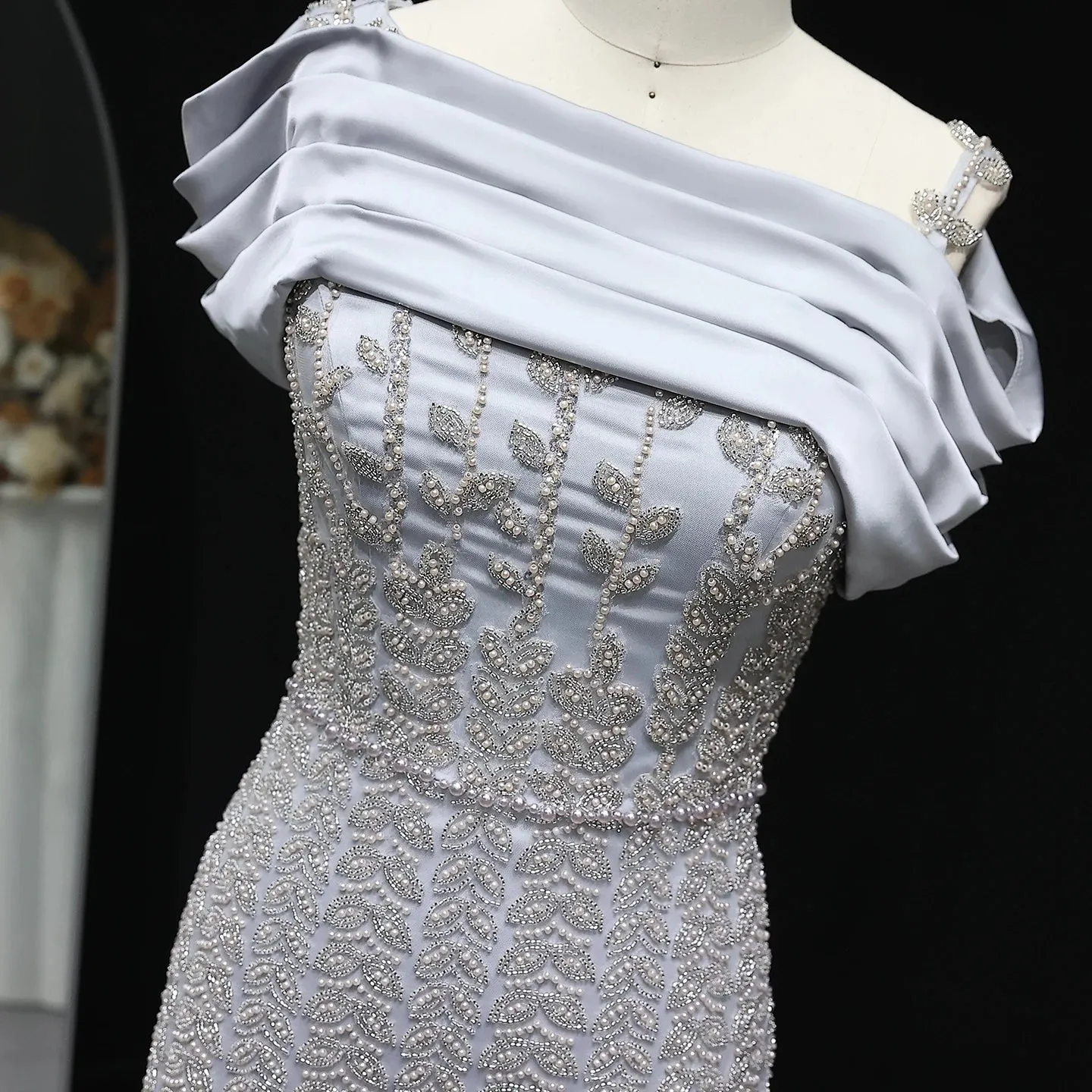 HELEN Luxury Elegant Off Shoulder Evening Dress with Slit