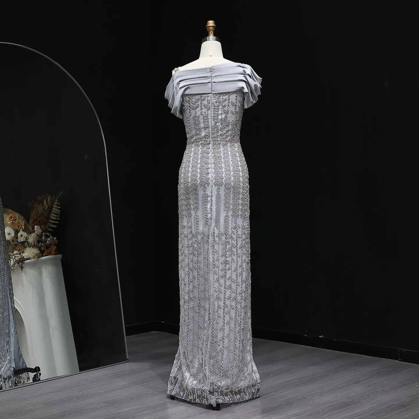 HELEN Luxury Elegant Off Shoulder Evening Dress with Slit