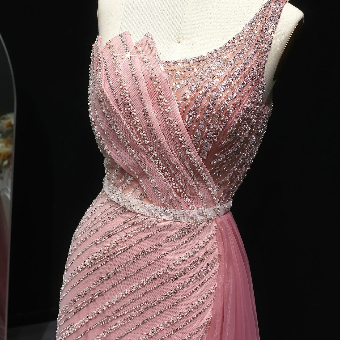 HELEN Luxury Stunning One Shoulder Evening Dress with Side Slit