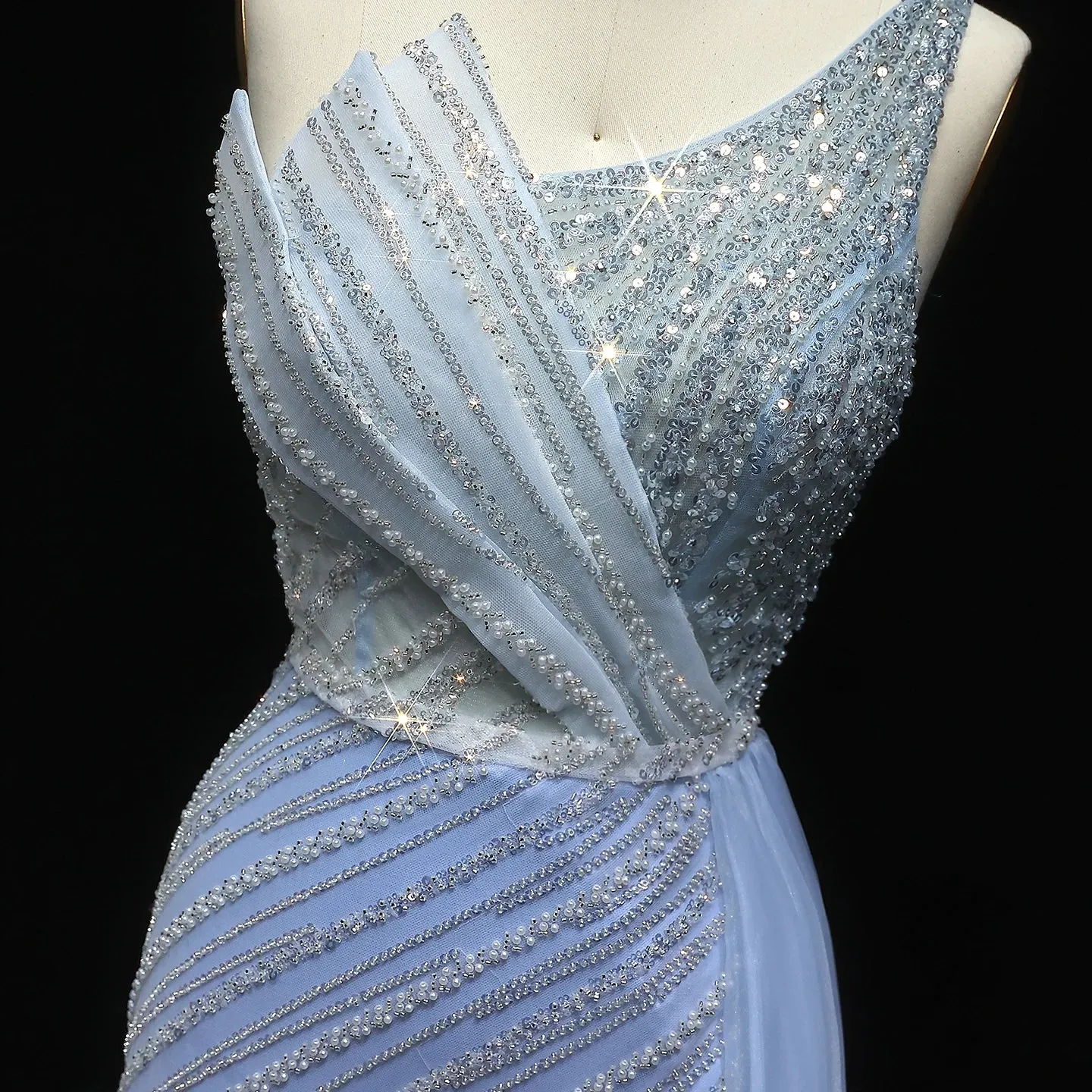 HELEN Luxury Stunning One Shoulder Evening Dress with Side Slit