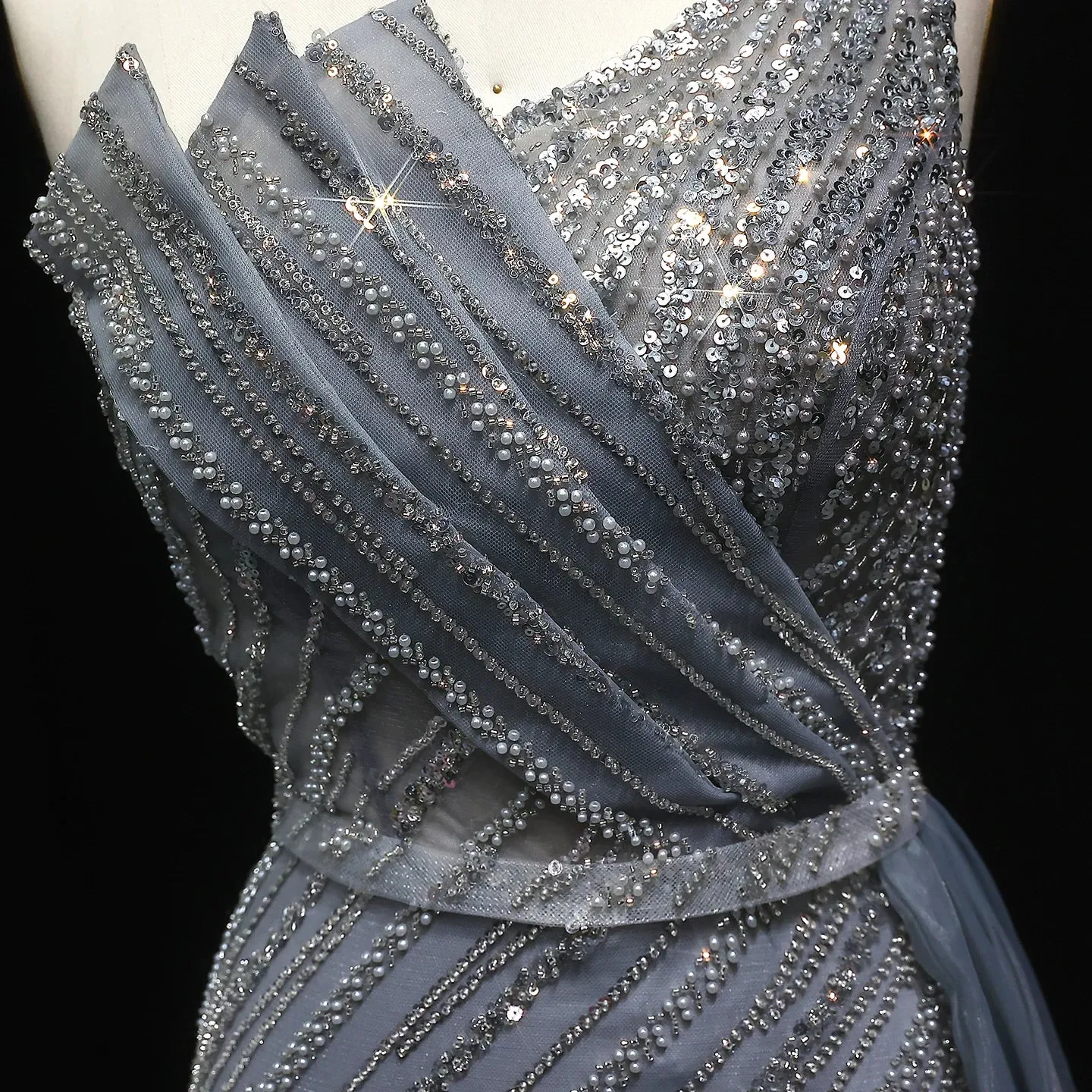 HELEN Luxury Stunning One Shoulder Evening Dress with Side Slit