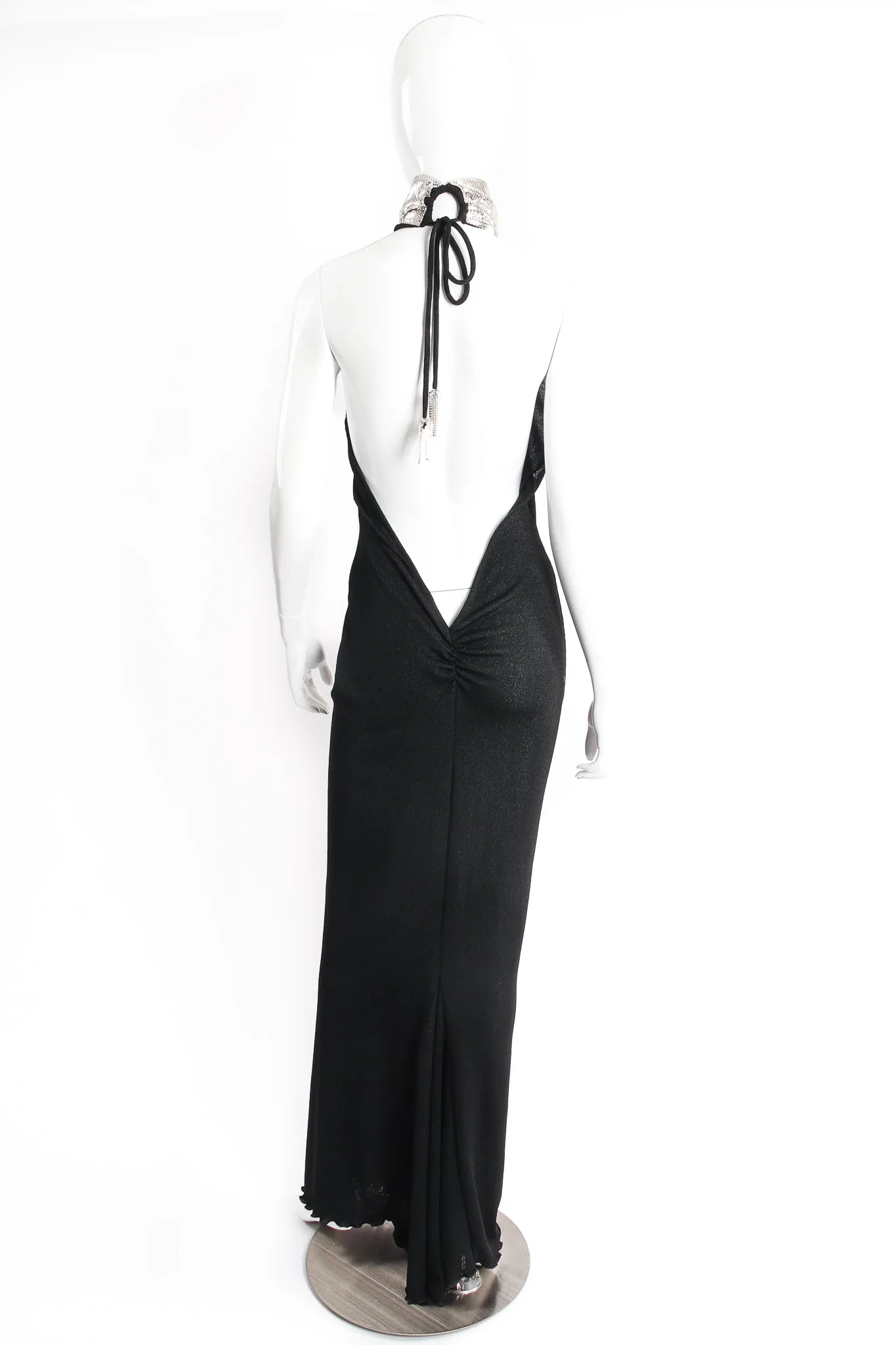 High Neck Peekaboo Halter Gown
