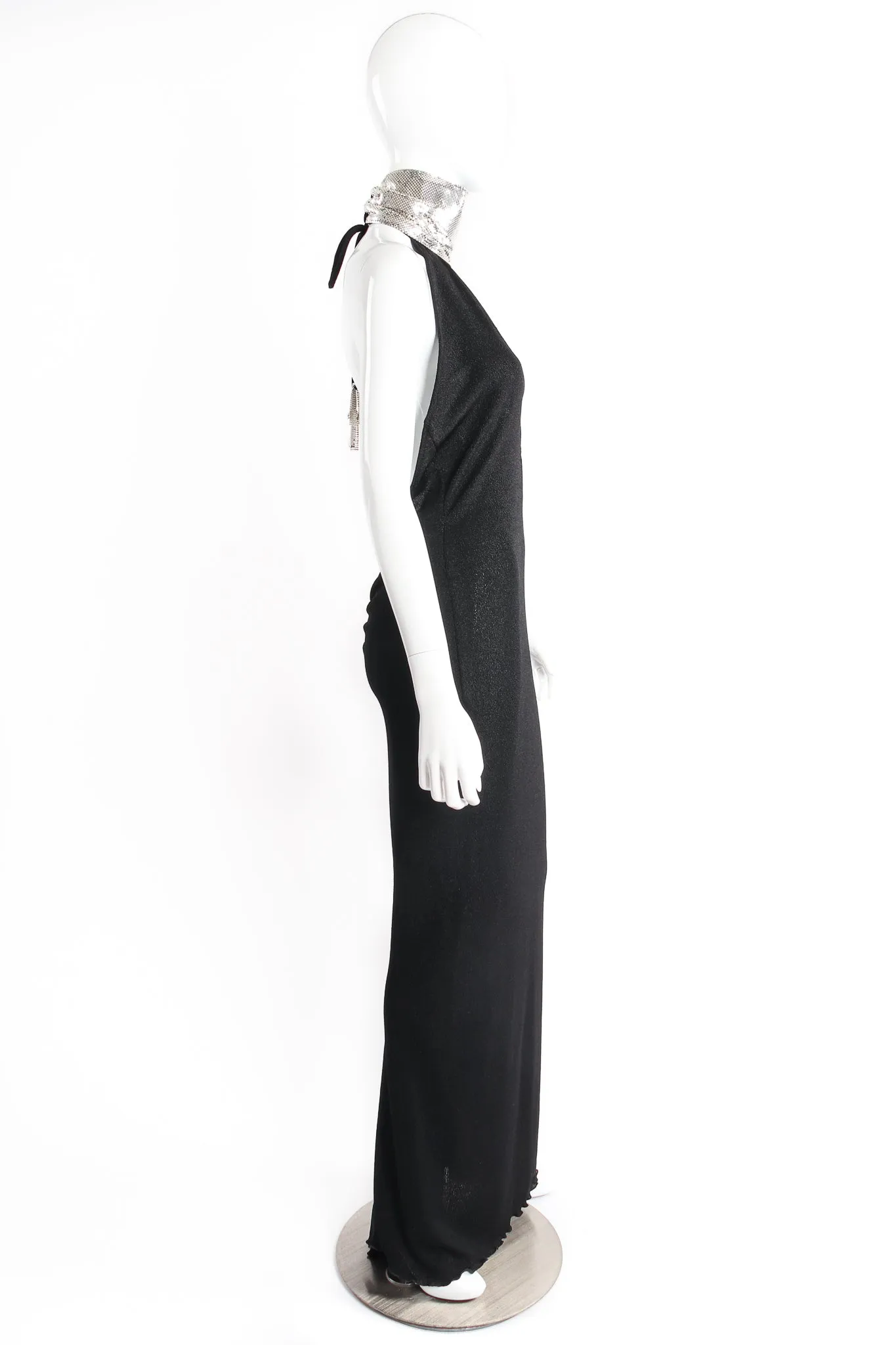 High Neck Peekaboo Halter Gown