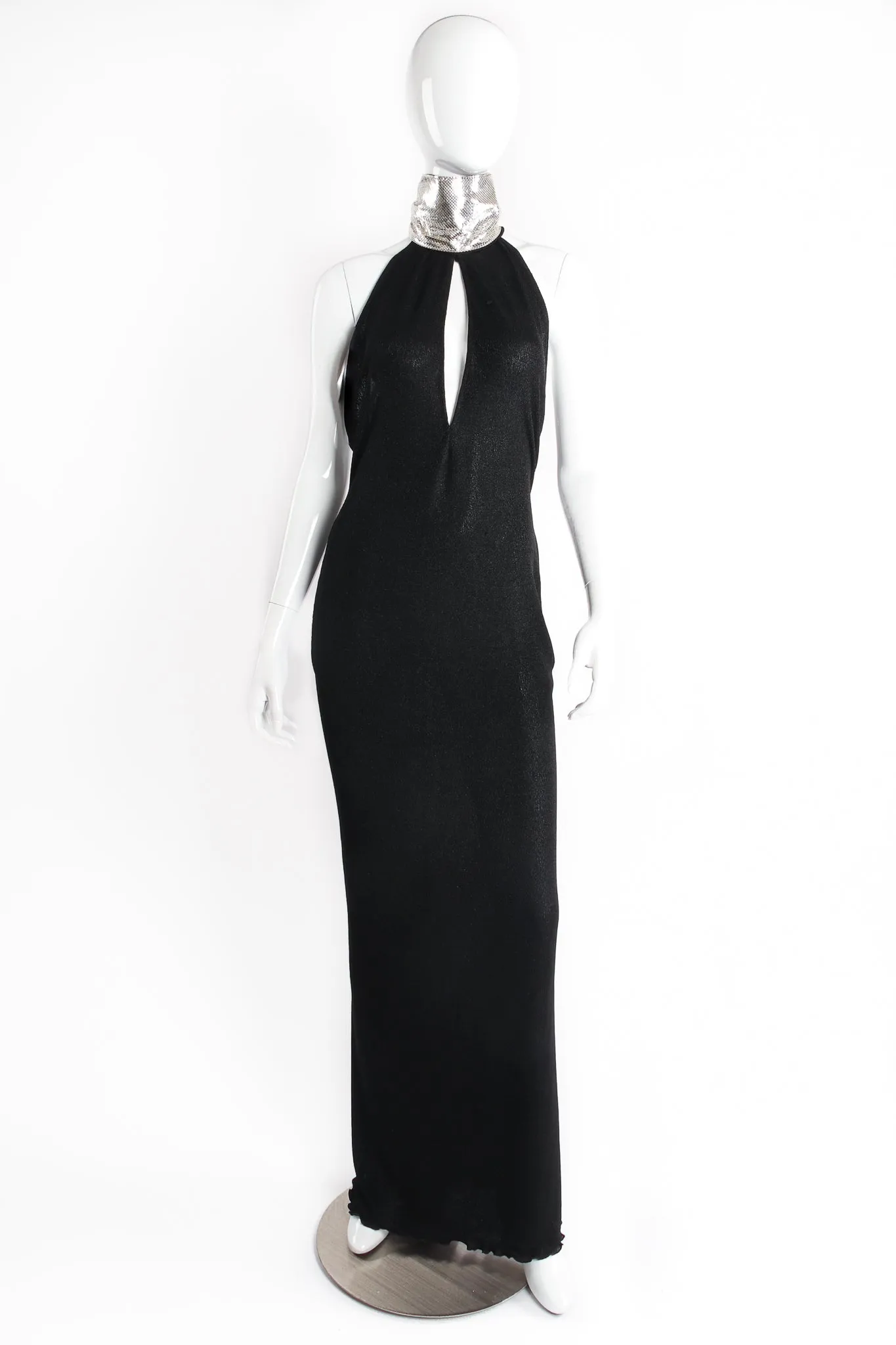 High Neck Peekaboo Halter Gown