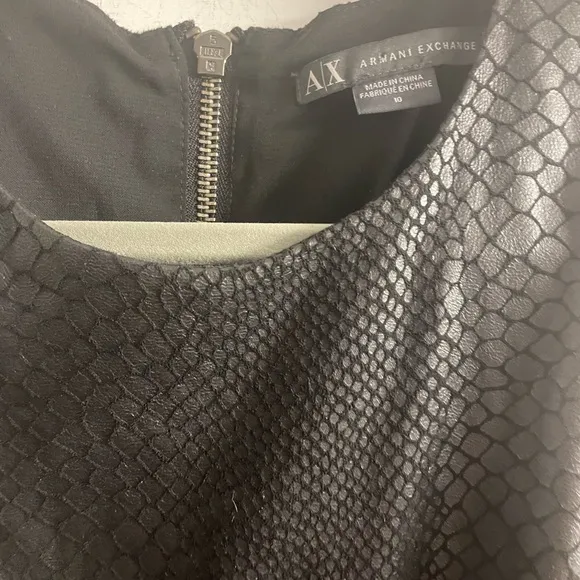 HOT Armani Exchange LBD w/POCKETS!!!! Textured Snake Print Bodice SIZE 10!