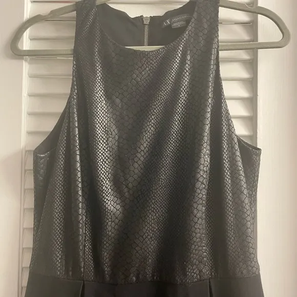 HOT Armani Exchange LBD w/POCKETS!!!! Textured Snake Print Bodice SIZE 10!