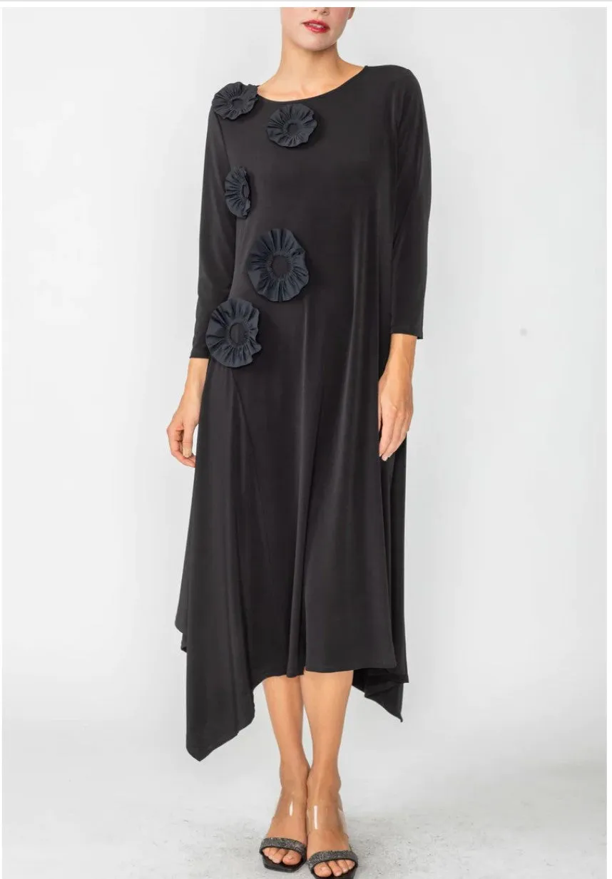 IC Collection 6153D 1PC Bateau Neckline Long Sleeve Dress Asymmetrical Hemline