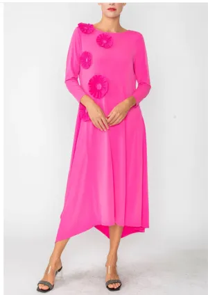 IC Collection 6153D 1PC Bateau Neckline Long Sleeve Dress Asymmetrical Hemline