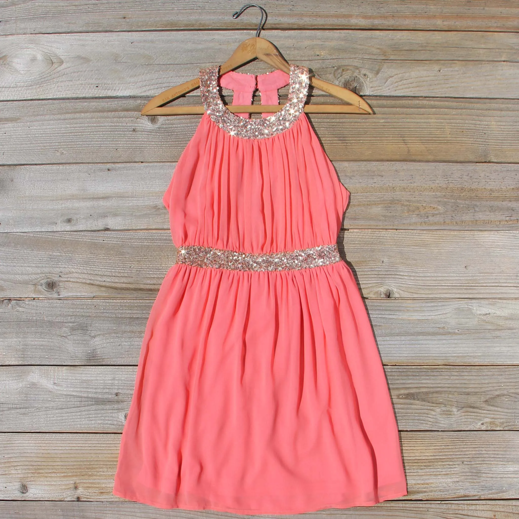 Ice Shadow Dress in Coral