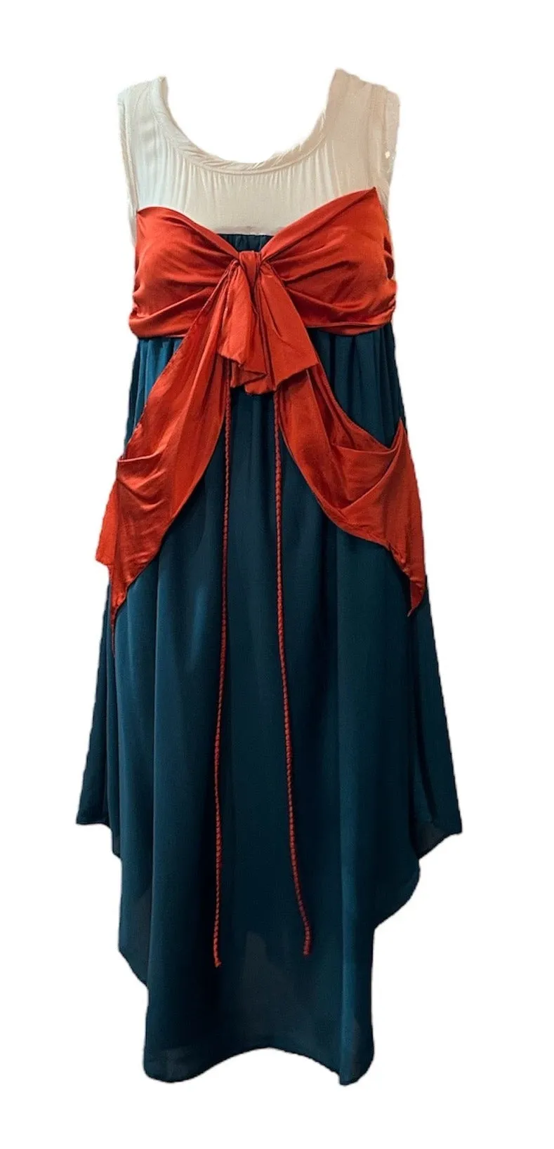 Jean Paul Gaultier 90s Jersey  Color Block Dress with Bow