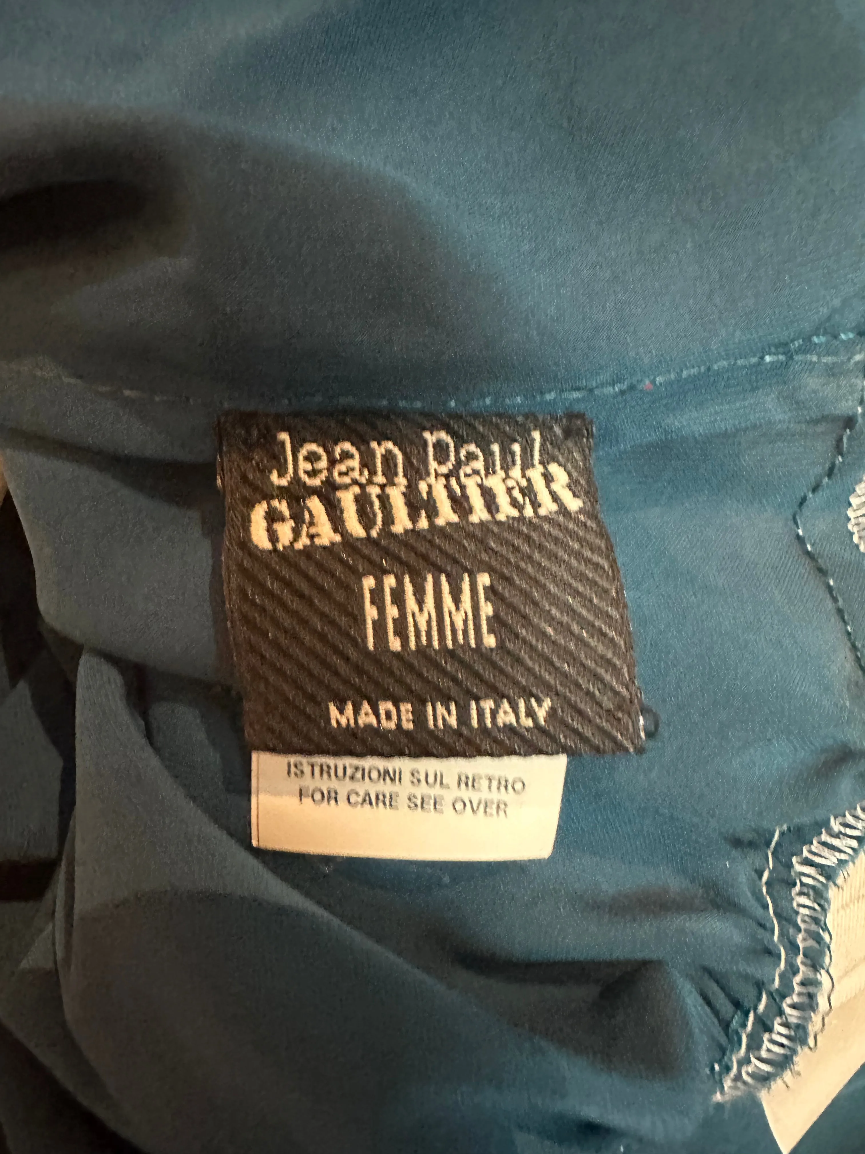 Jean Paul Gaultier 90s Jersey  Color Block Dress with Bow