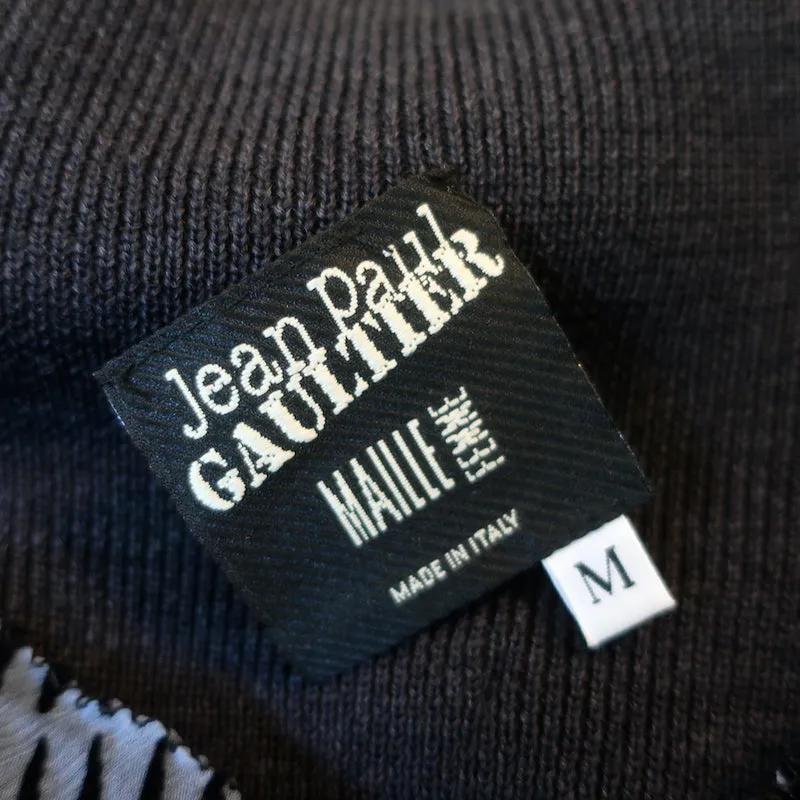 Jean Paul Gaultier Maille Femme Draped Cardigan Dress Charcoal Knit Size Medium