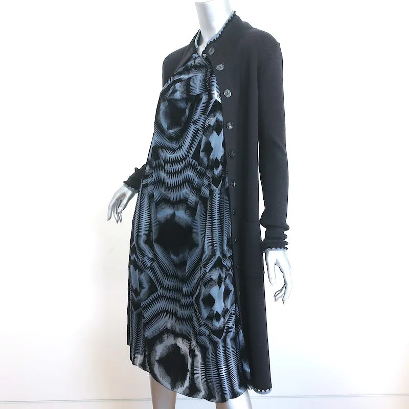 Jean Paul Gaultier Maille Femme Draped Cardigan Dress Charcoal Knit Size Medium