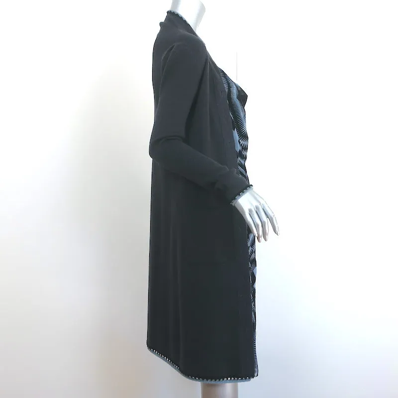 Jean Paul Gaultier Maille Femme Draped Cardigan Dress Charcoal Knit Size Medium