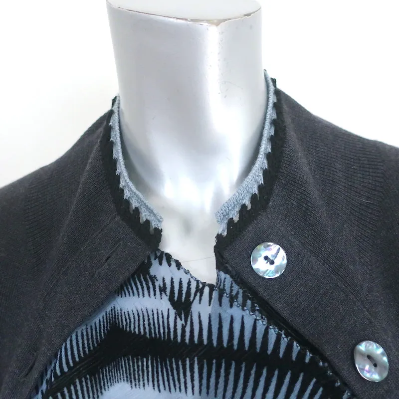 Jean Paul Gaultier Maille Femme Draped Cardigan Dress Charcoal Knit Size Medium