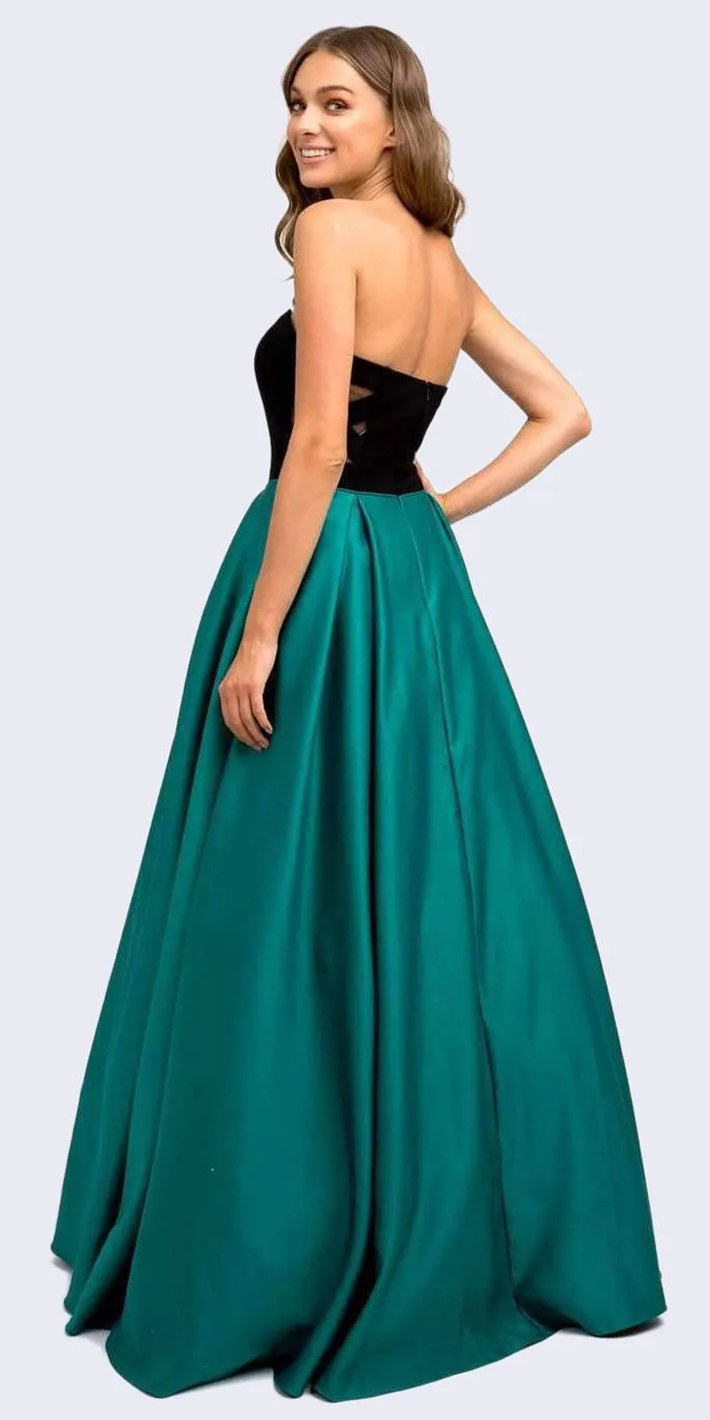Juliet 694 Floor-Length Two-Tone Sweetheart Ball Gown