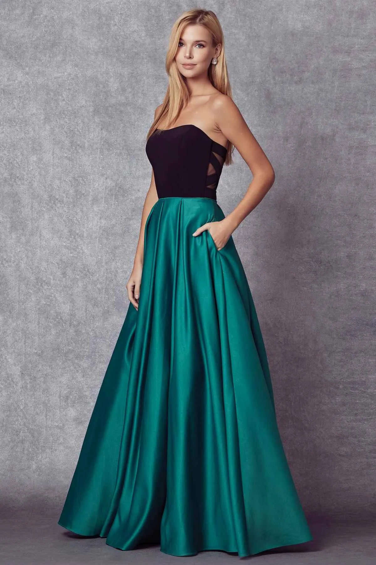 Juliet 694 Floor-Length Two-Tone Sweetheart Ball Gown