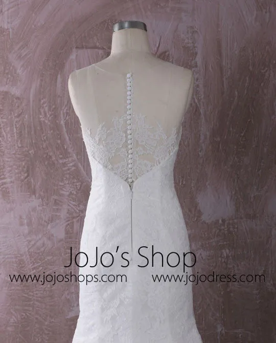 Lace Mermaid Wedding Dress with Illusion Neckline | QT815015
