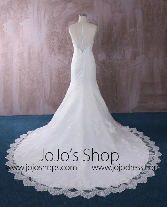 Lace Mermaid Wedding Dress with Illusion Neckline | QT815015