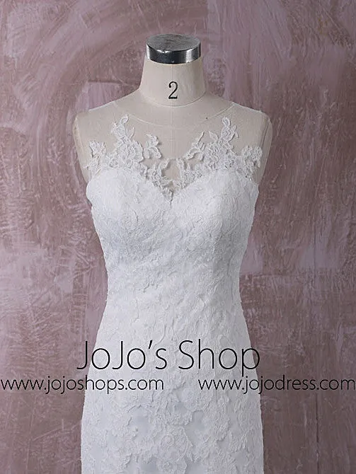 Lace Mermaid Wedding Dress with Illusion Neckline | QT815015