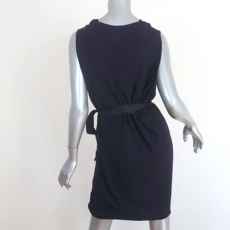 Lanvin Dress Dark Purple Draped Crepe Size 38 Sleeveless Cowl Neck