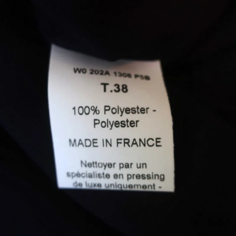 Lanvin Dress Dark Purple Draped Crepe Size 38 Sleeveless Cowl Neck