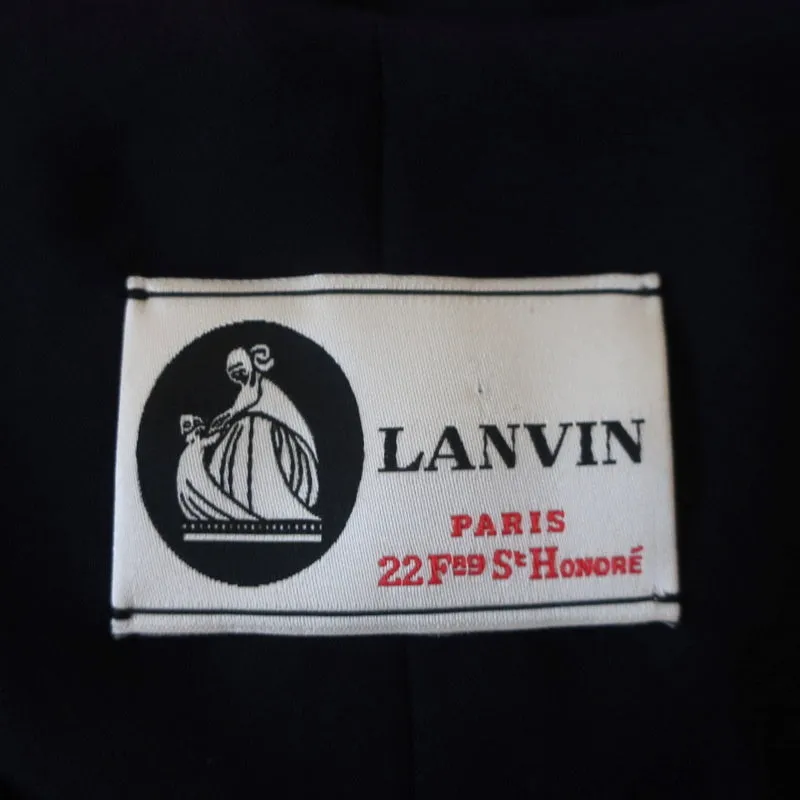 Lanvin Dress Dark Purple Draped Crepe Size 38 Sleeveless Cowl Neck