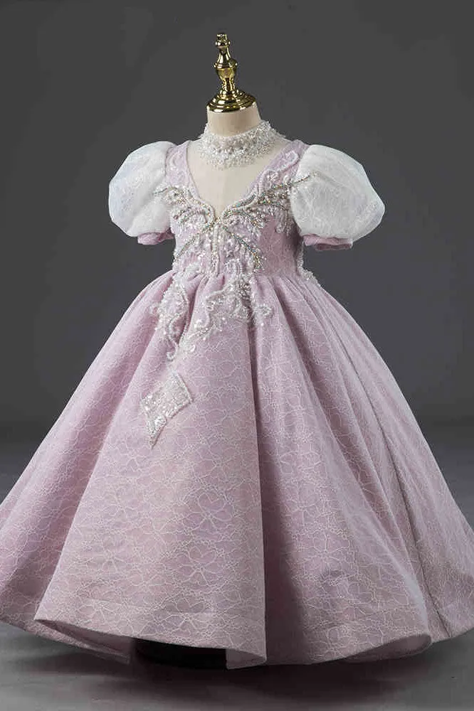 Lavender Purple Princess Ball Gown Girls Dress CL2005