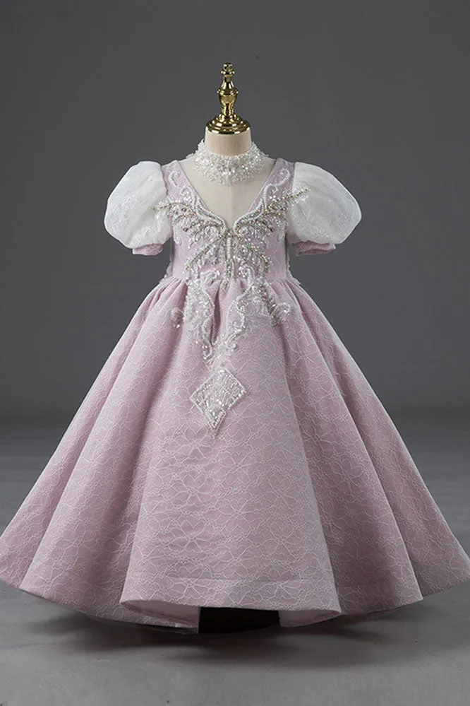 Lavender Purple Princess Ball Gown Girls Dress CL2005