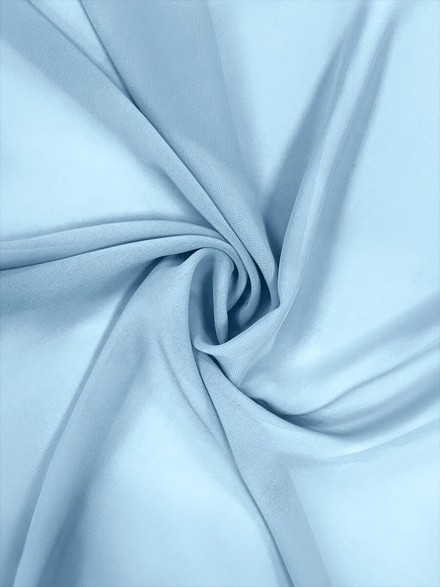 Light Blue Chiffon Fabric By The 1/2 Yard