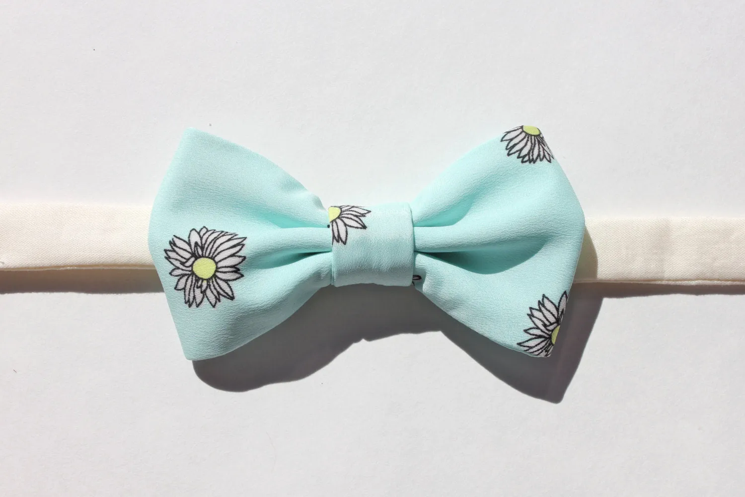 Light Blue Daisy Bow Tie