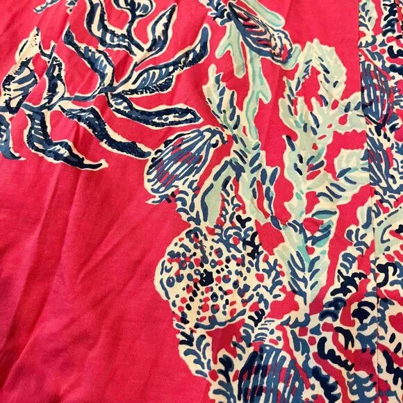 Lilly Pulitzer Pink Dress Floral Print Racerback Sleeveless Asymmetrical XXS