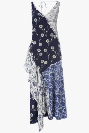 Long Asymmetrical Patchwork Dress