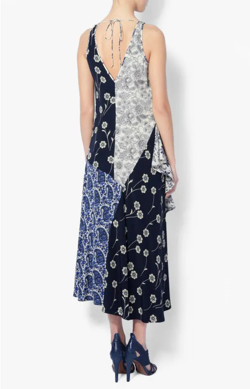 Long Asymmetrical Patchwork Dress