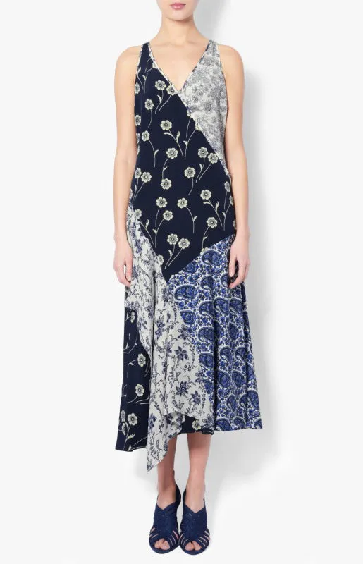 Long Asymmetrical Patchwork Dress