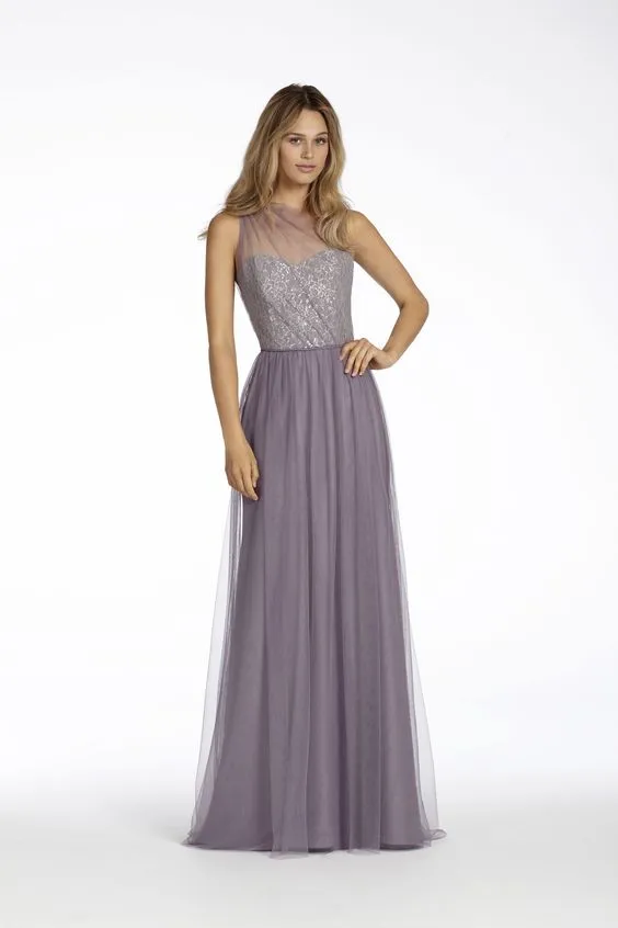 Long One Shoulder Tulle Bridesmaid Dress