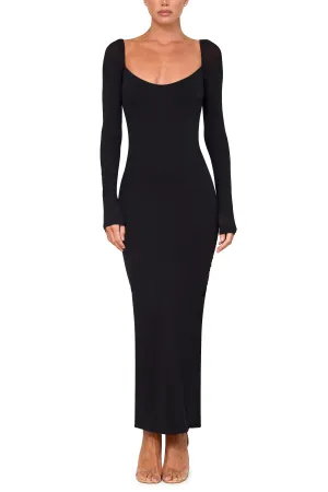 Long Sleeve Gown with Asymmetrical Train