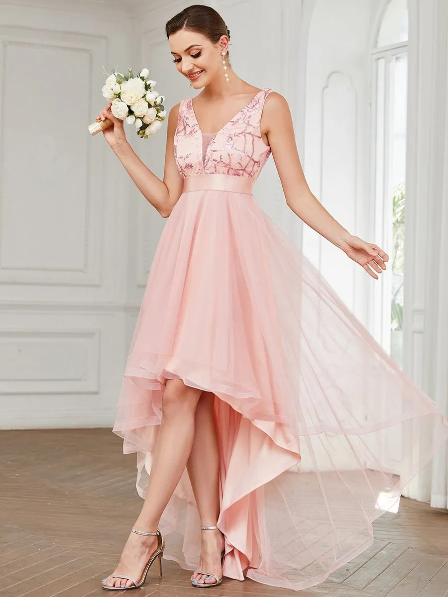 Loretta tulle ball or bridesmaid High Low evening dress