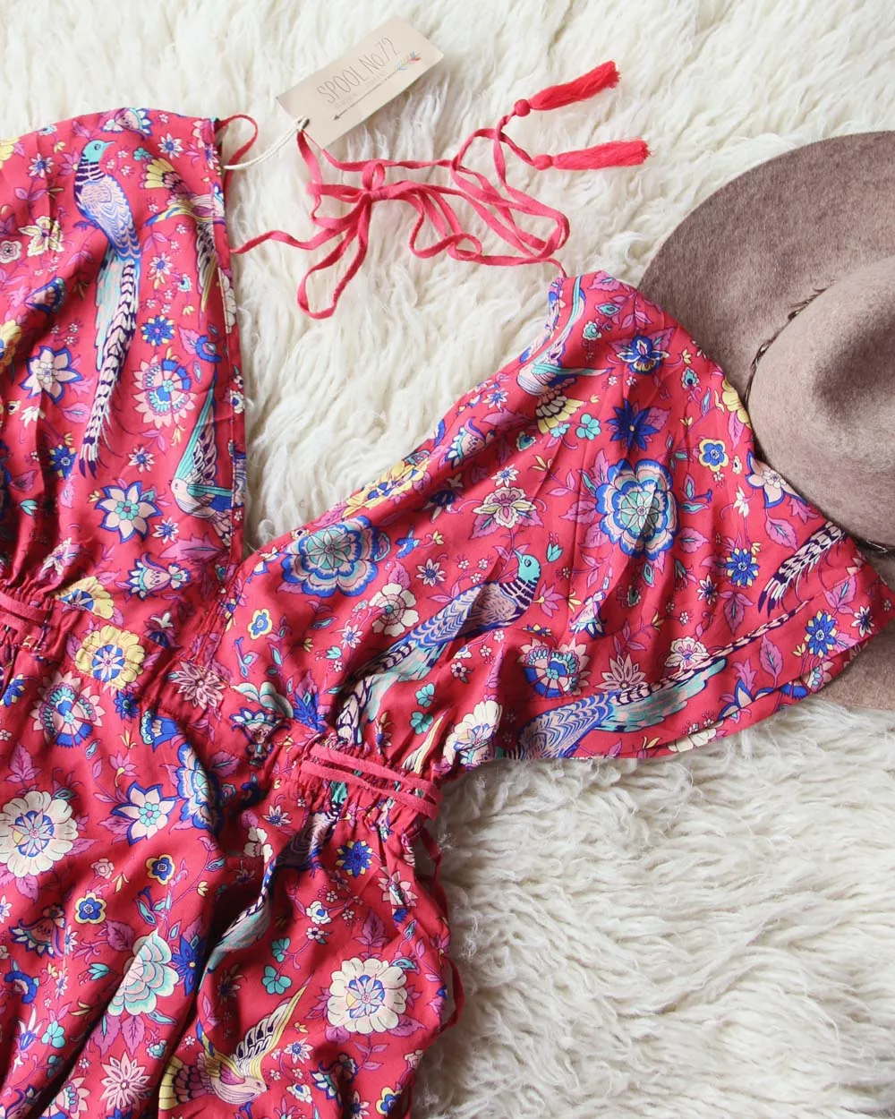 Lovebird Maxi Dress in Red