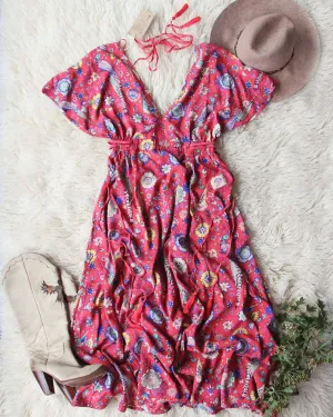Lovebird Maxi Dress in Red