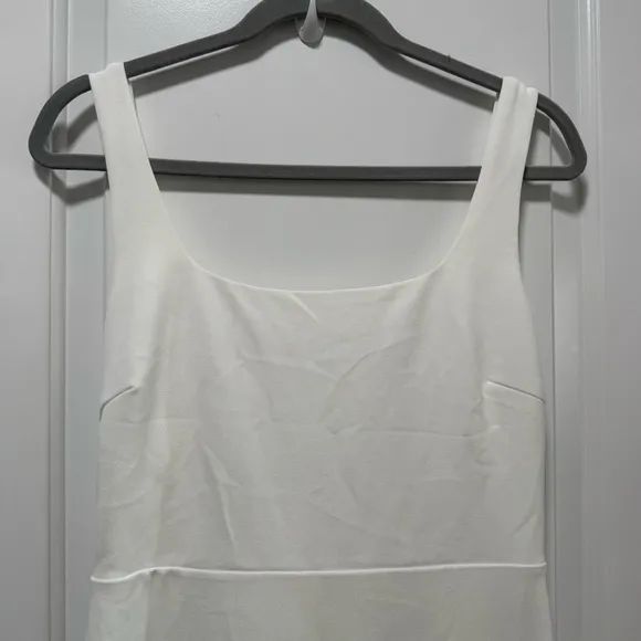 Lulus Loving Fate size Medium White Bow Square Neck Backless Maxi Wedding Dress