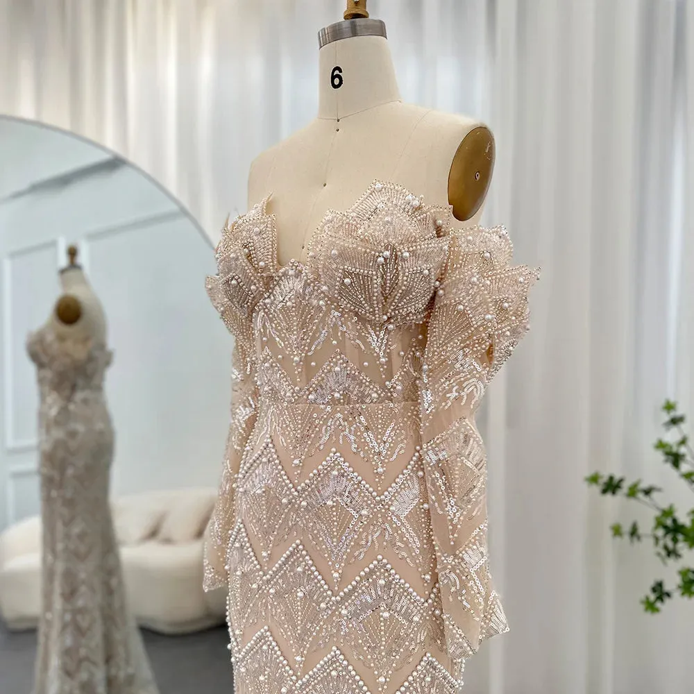 Luxury Mermaid Off Shoulder Evening Dress