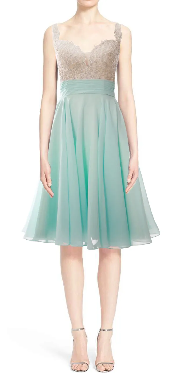 MACloth Women Straps Short Prom Dress Lace Chiffon Wedding Party Formal Gown