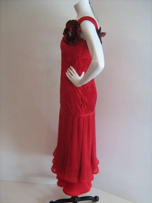 MAGGIE REEVES Red Flamenco Ruched Dress