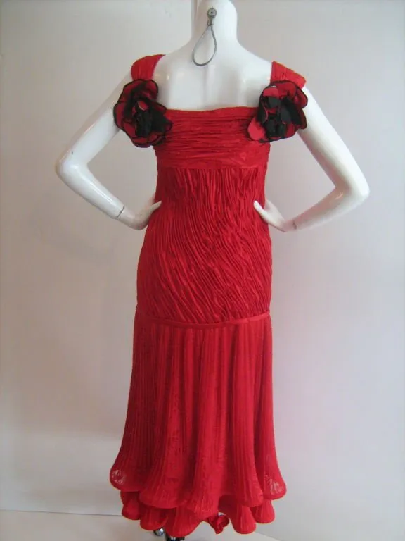 MAGGIE REEVES Red Flamenco Ruched Dress